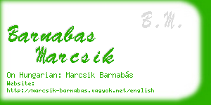 barnabas marcsik business card